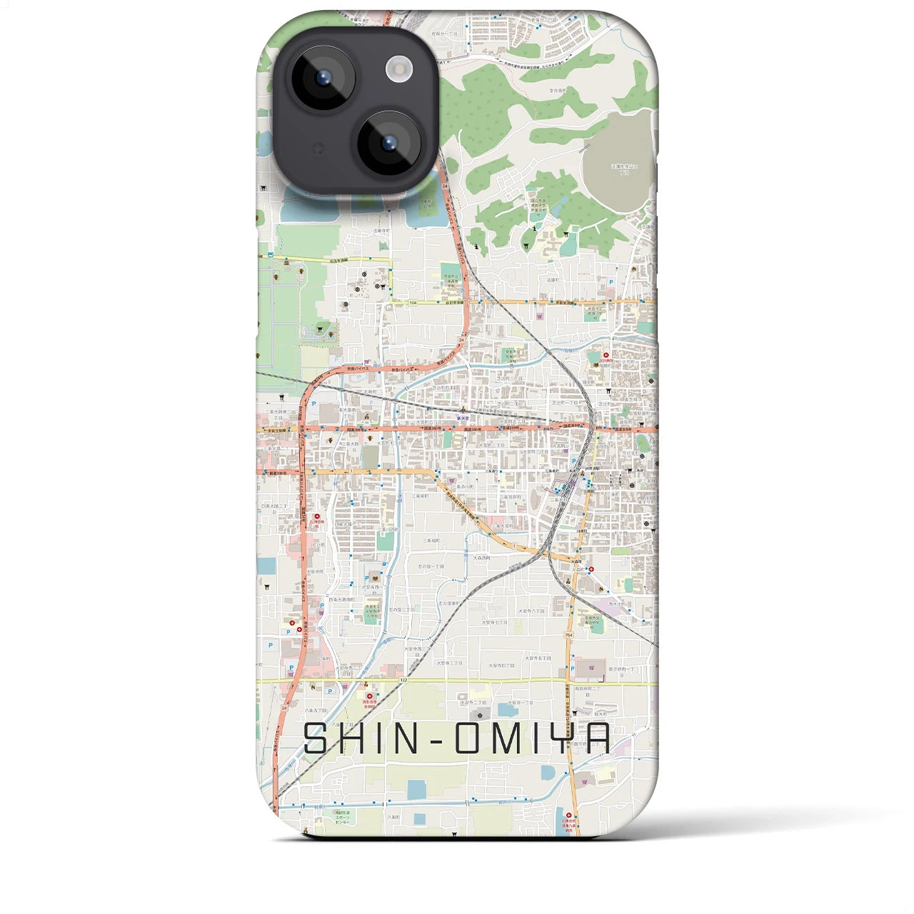 【新大宮(奈良県)】地図柄iPhoneケース(バックカバータイプ)