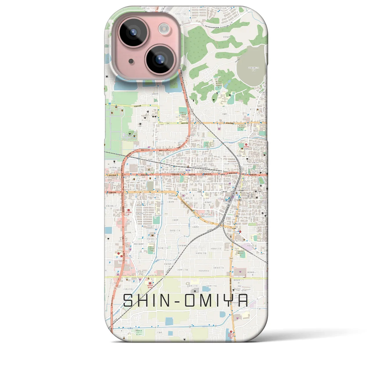 【新大宮(奈良県)】地図柄iPhoneケース(バックカバータイプ)