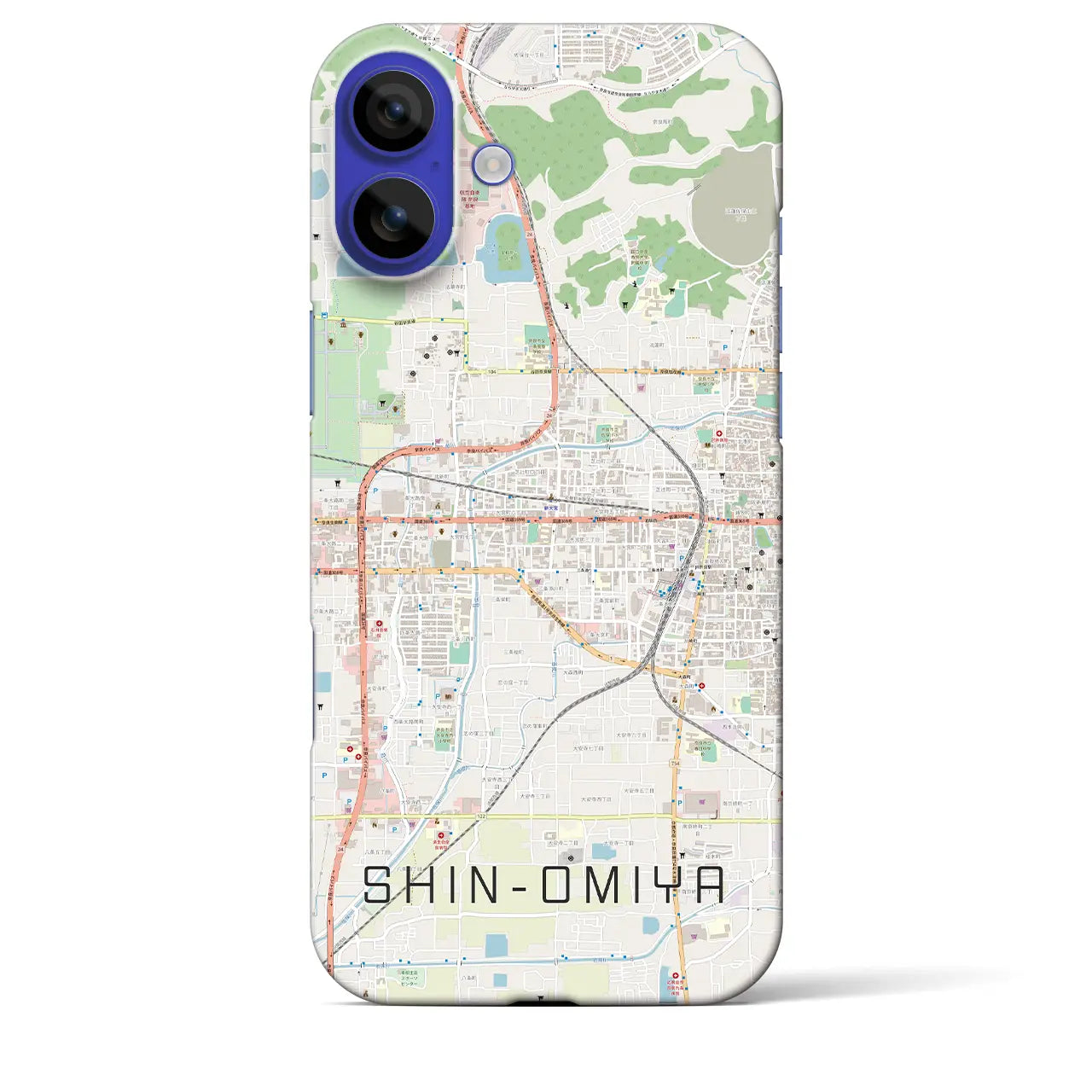 【新大宮(奈良県)】地図柄iPhoneケース(バックカバータイプ)ナチュラル・iPhone 16 Pro Max 用