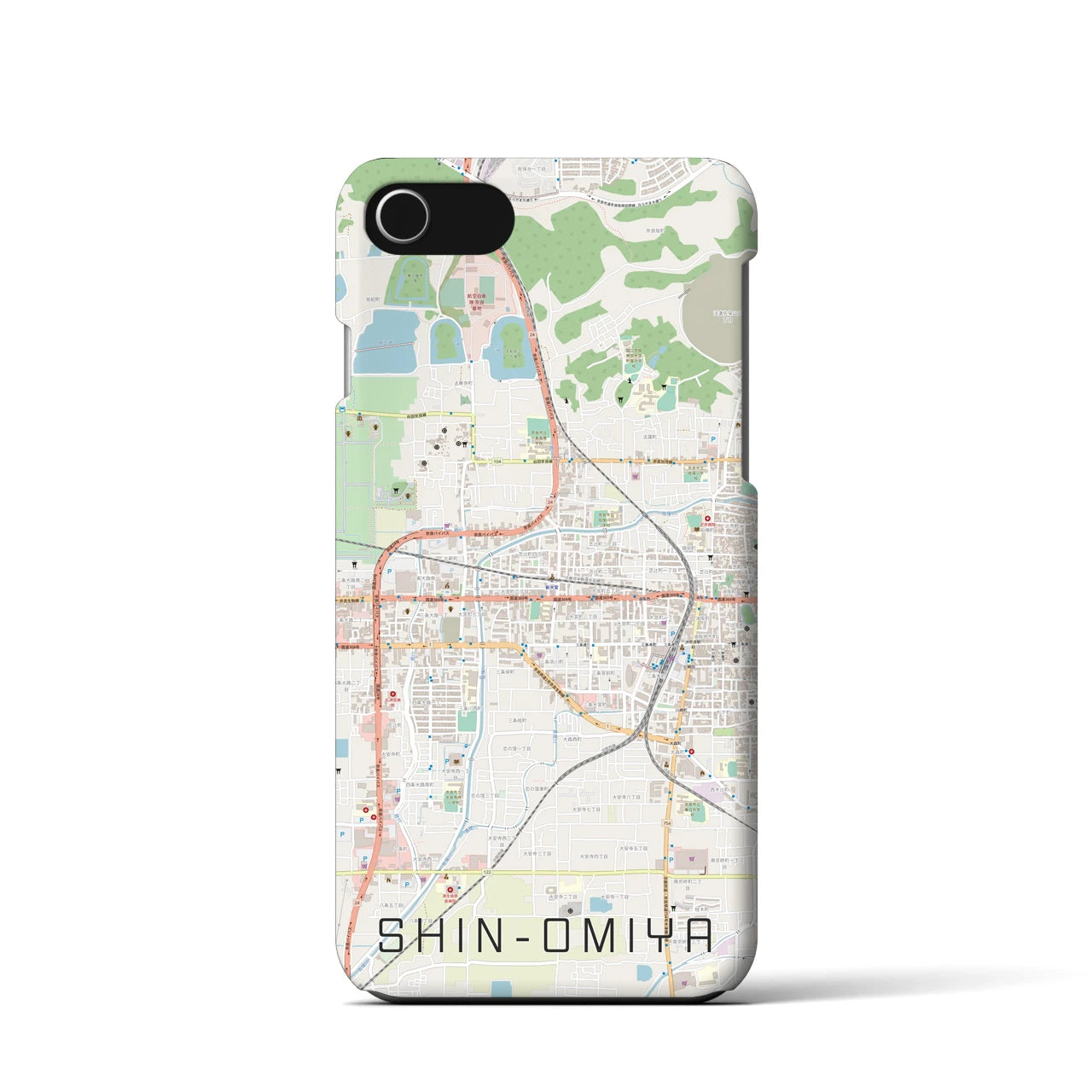 【新大宮(奈良県)】地図柄iPhoneケース(バックカバータイプ)