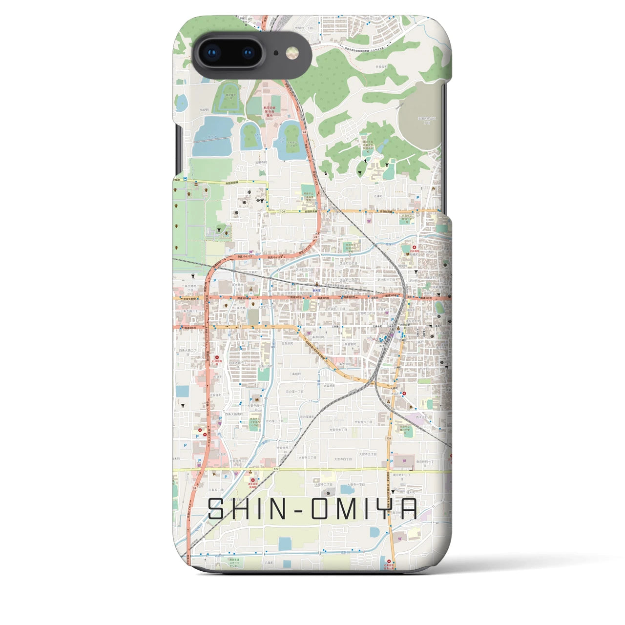 【新大宮(奈良県)】地図柄iPhoneケース(バックカバータイプ)