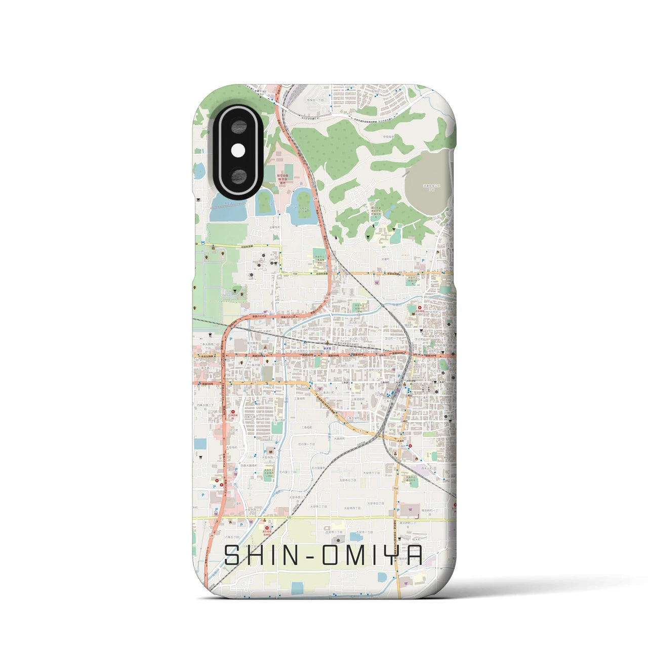 【新大宮(奈良県)】地図柄iPhoneケース(バックカバータイプ)