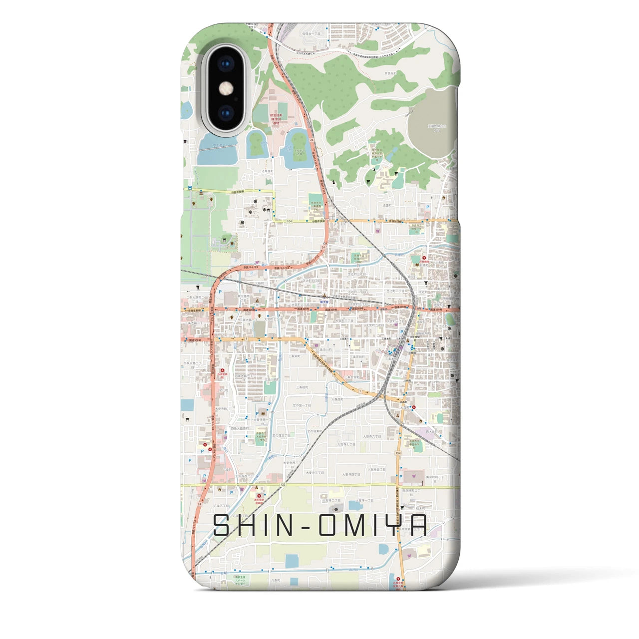 【新大宮(奈良県)】地図柄iPhoneケース(バックカバータイプ)