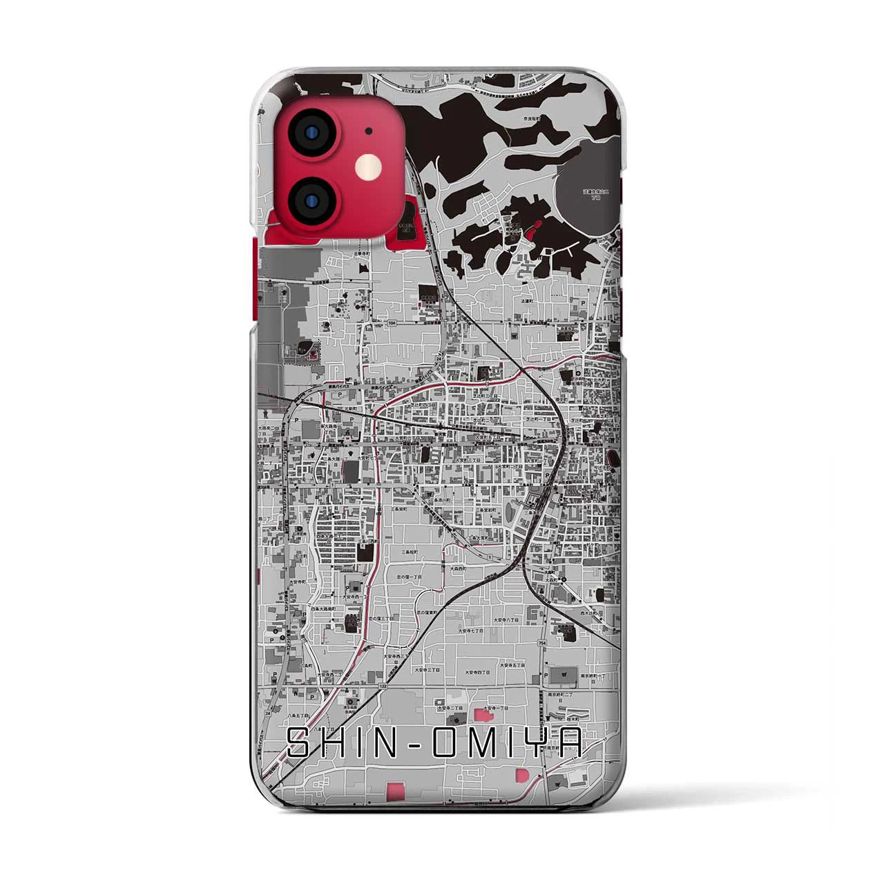 【新大宮(奈良県)】地図柄iPhoneケース(クリアタイプ)