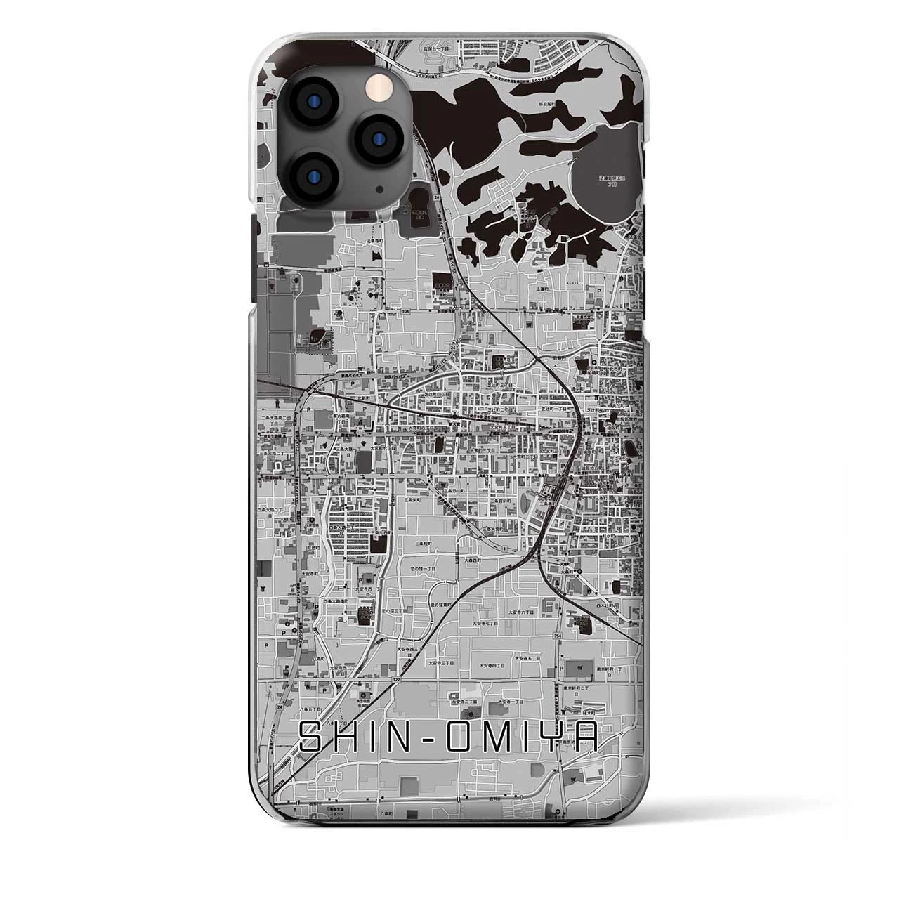 【新大宮(奈良県)】地図柄iPhoneケース(クリアタイプ)