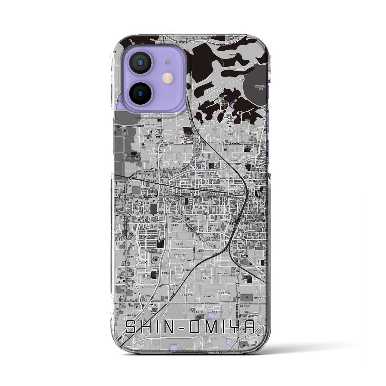 【新大宮(奈良県)】地図柄iPhoneケース(クリアタイプ)