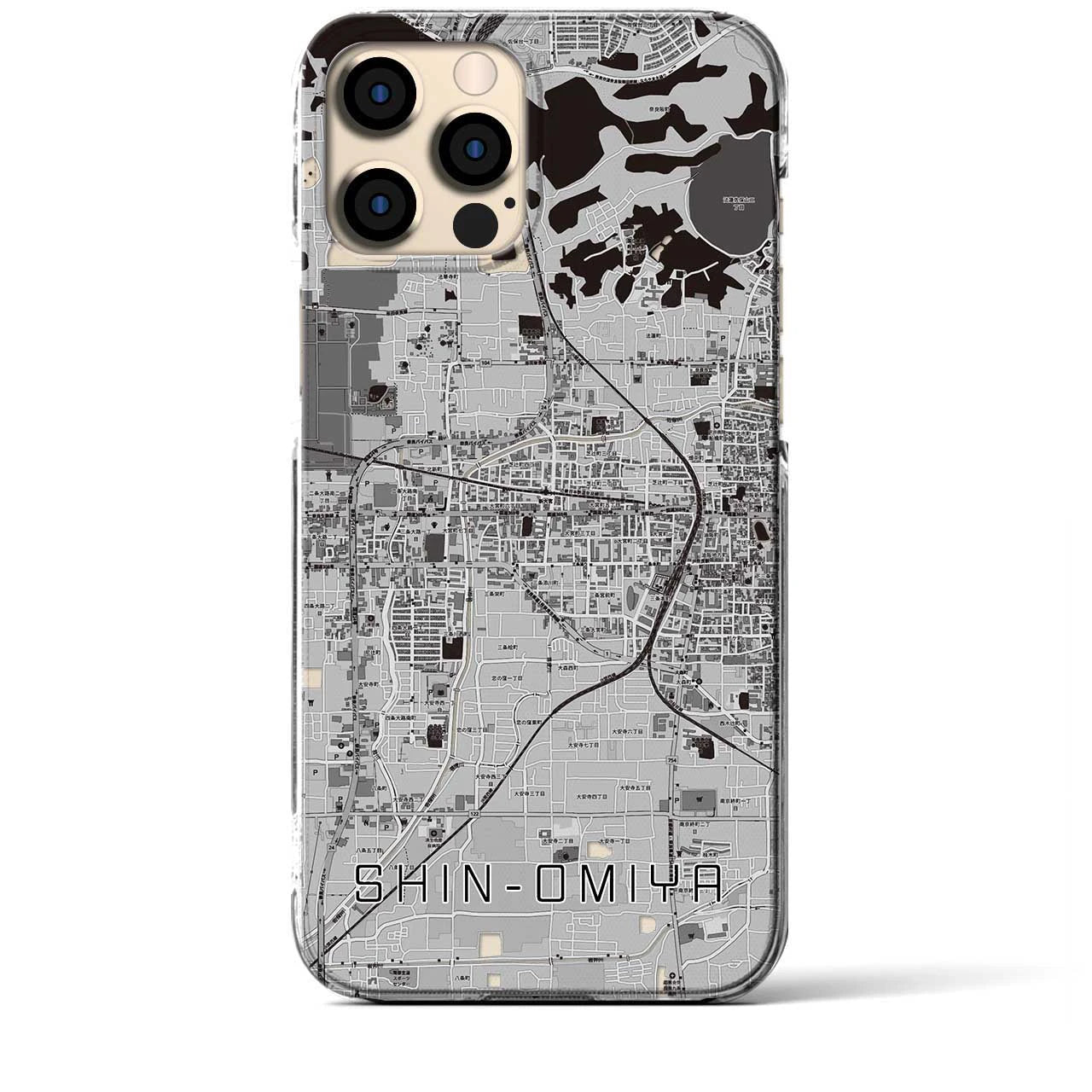 【新大宮(奈良県)】地図柄iPhoneケース(クリアタイプ)