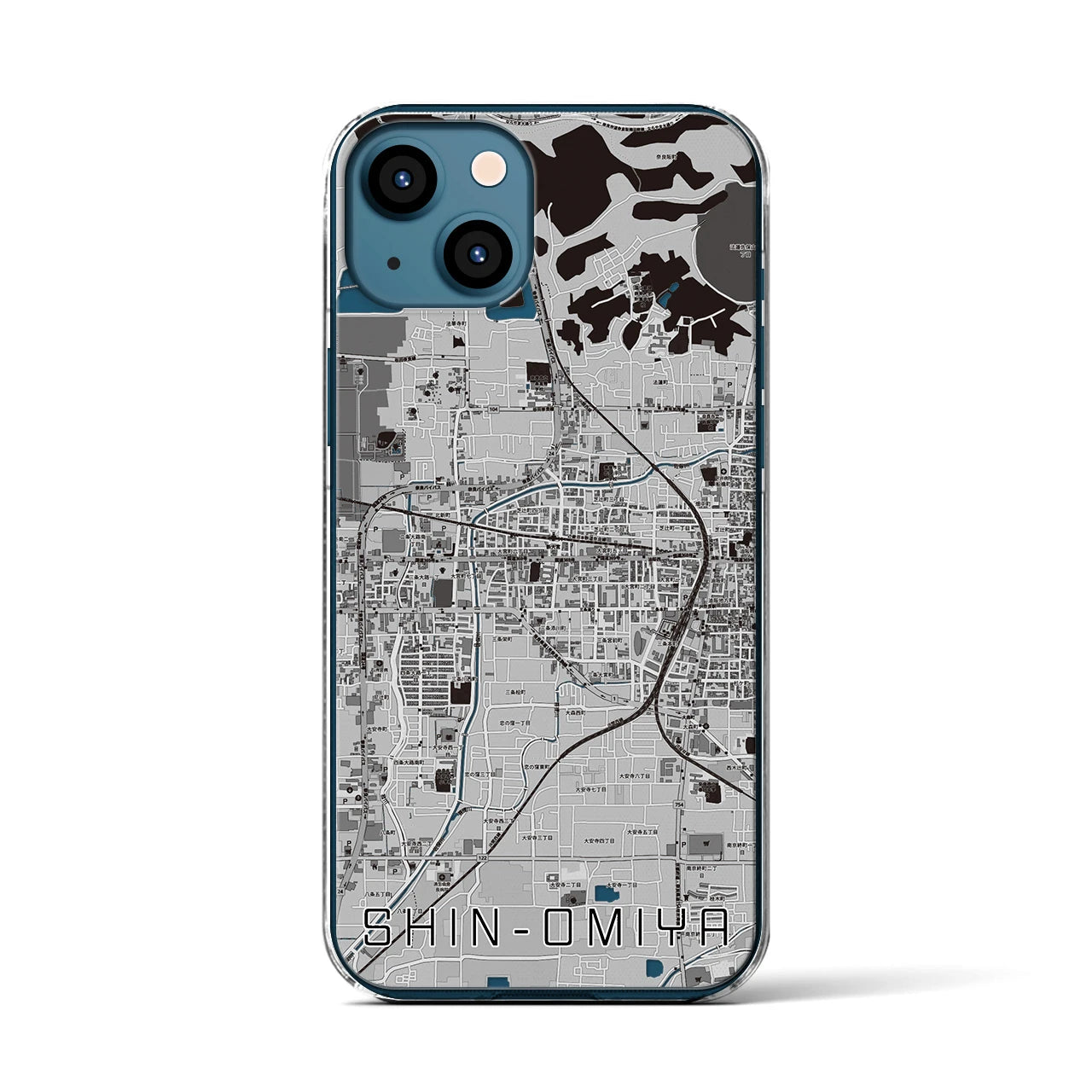 【新大宮(奈良県)】地図柄iPhoneケース(クリアタイプ)