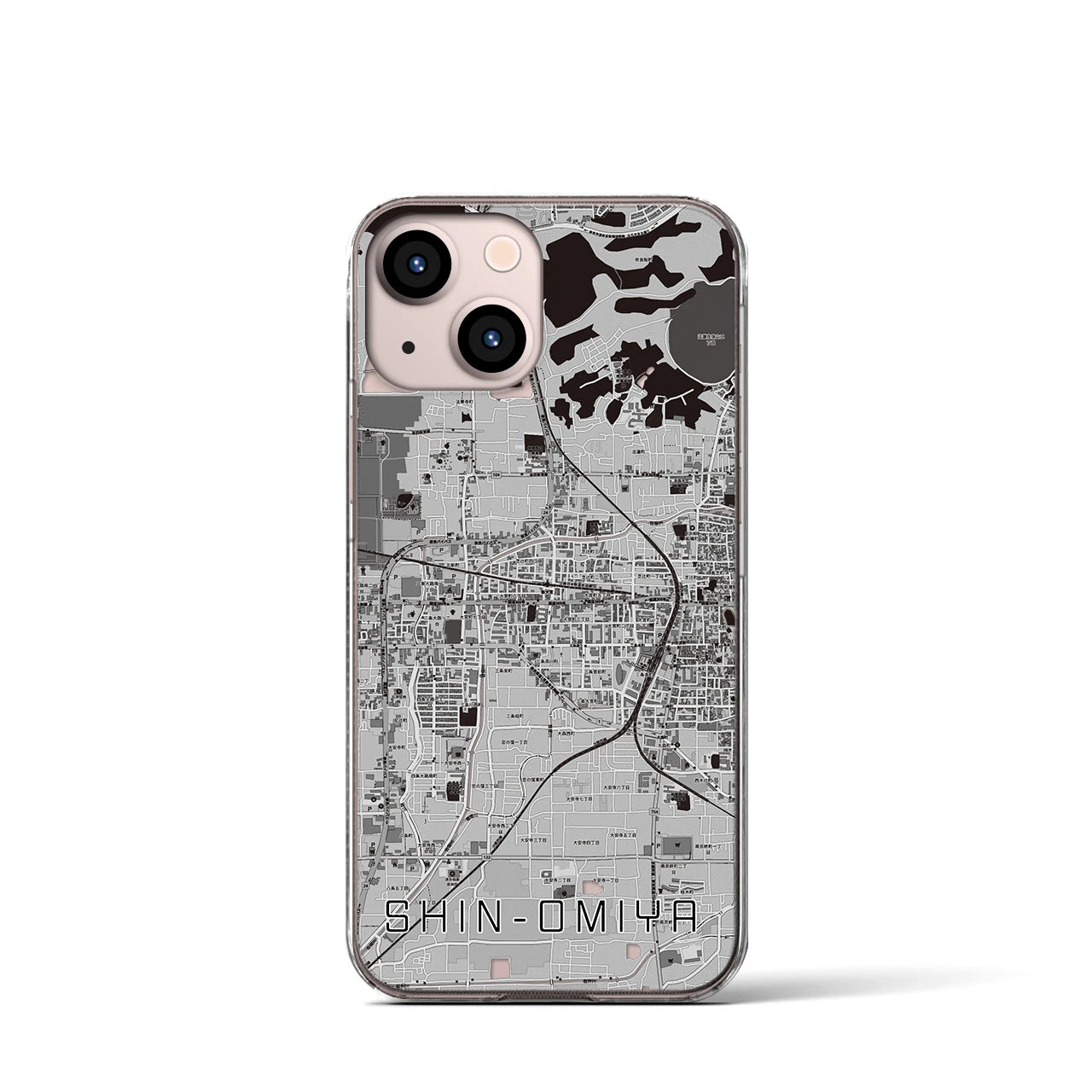 【新大宮(奈良県)】地図柄iPhoneケース(クリアタイプ)
