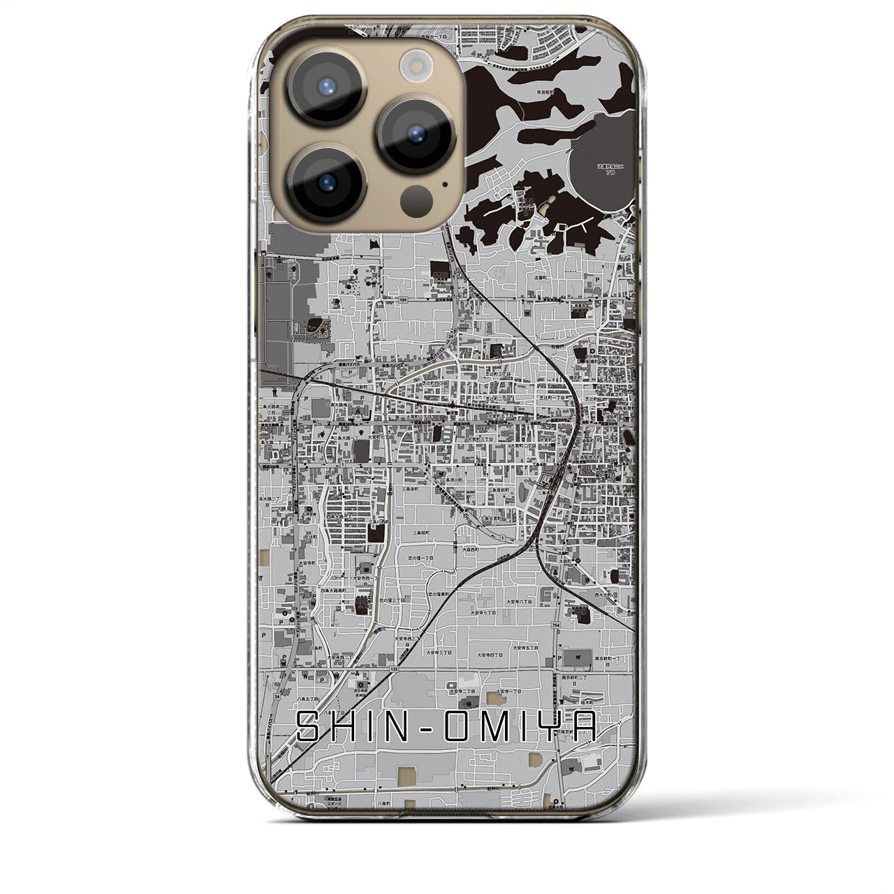 【新大宮(奈良県)】地図柄iPhoneケース(クリアタイプ)