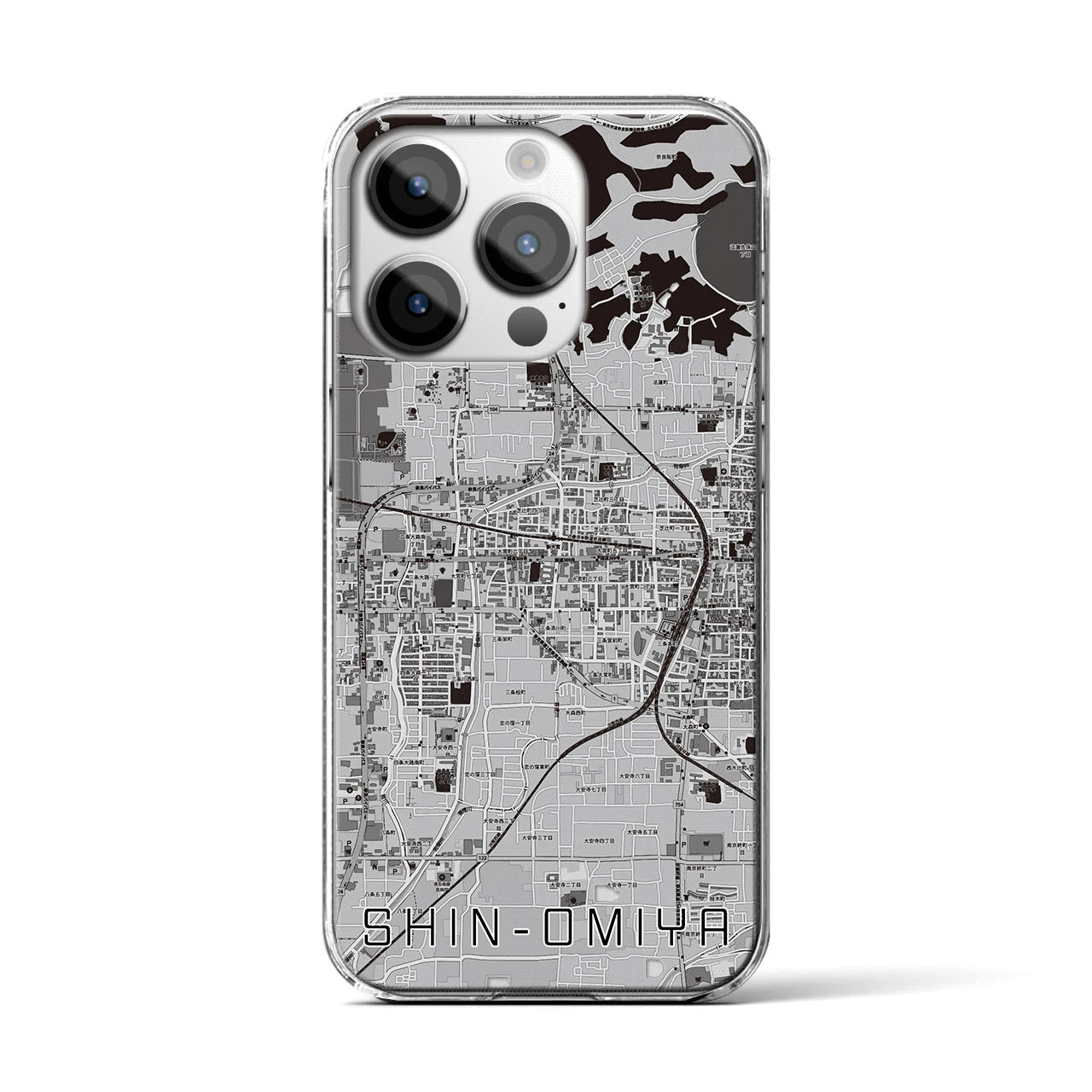 【新大宮(奈良県)】地図柄iPhoneケース(クリアタイプ)