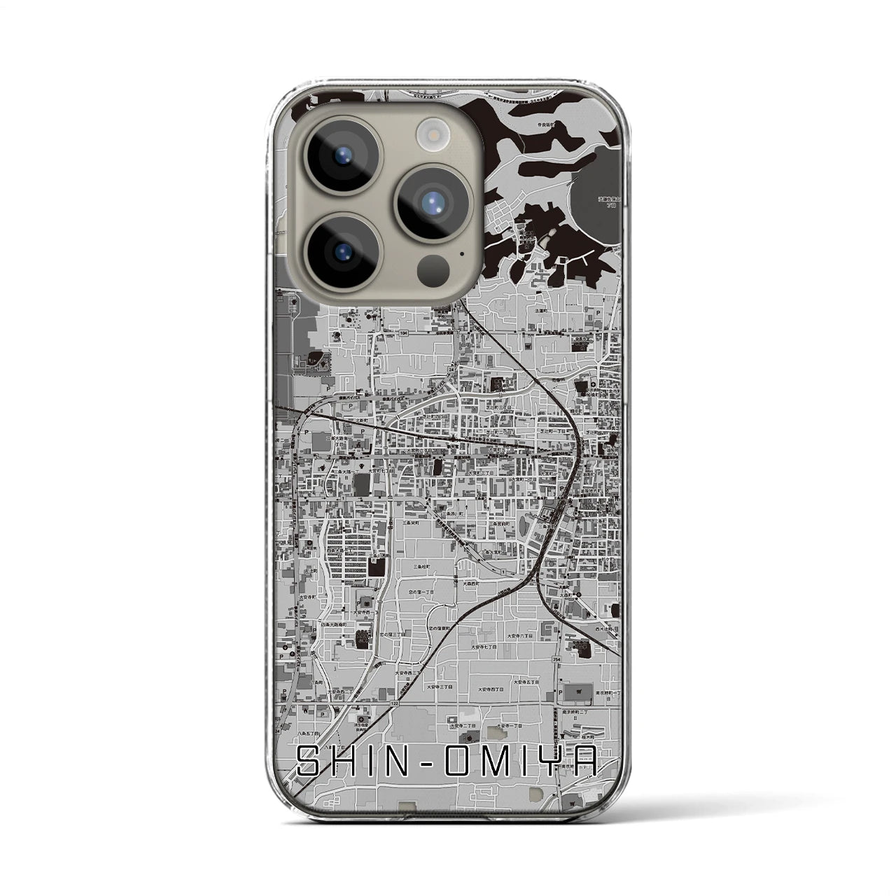 【新大宮(奈良県)】地図柄iPhoneケース(クリアタイプ)