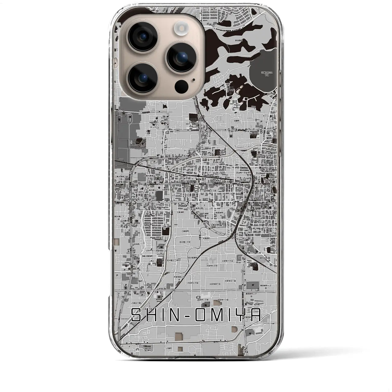 【新大宮(奈良県)】地図柄iPhoneケース(クリアタイプ)