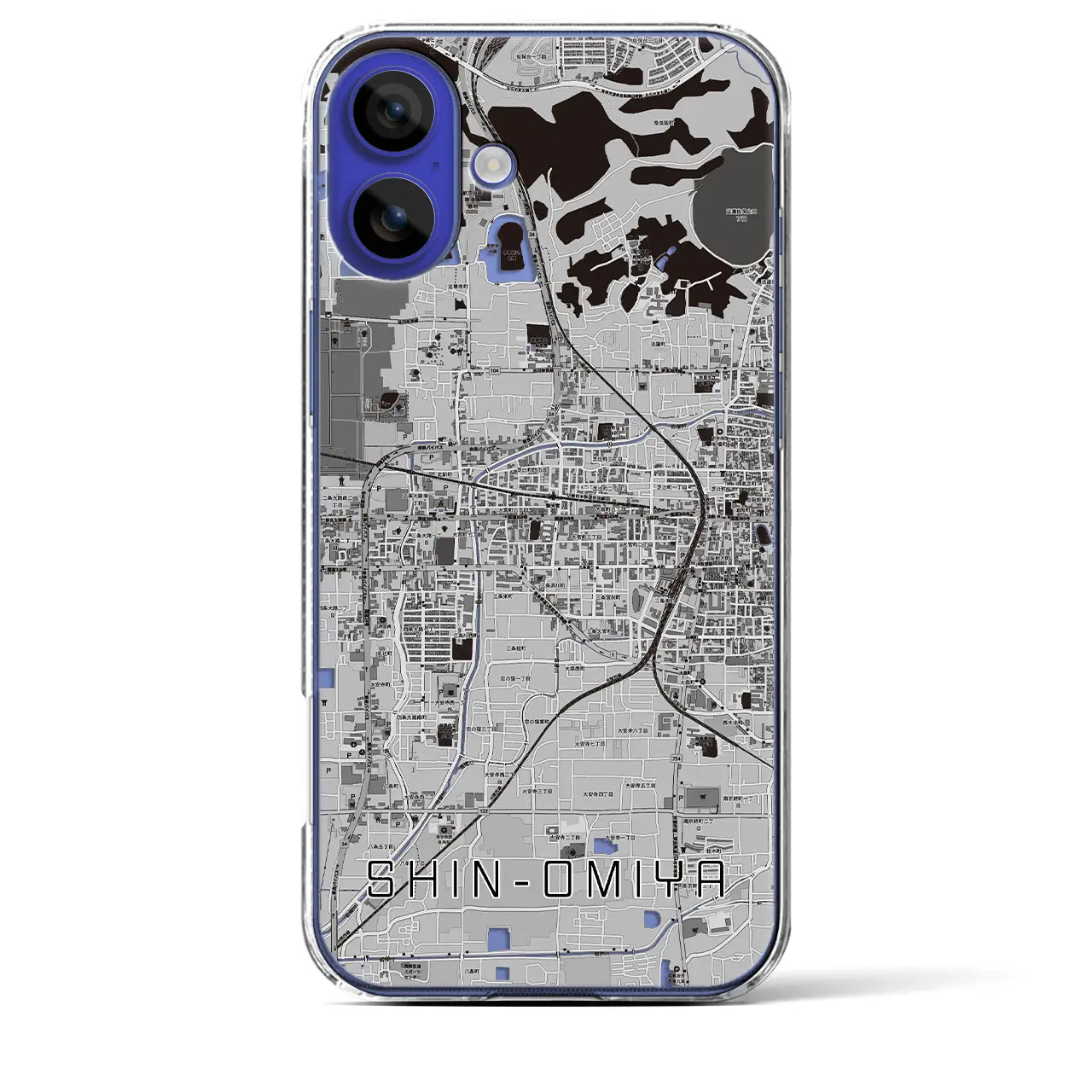 【新大宮(奈良県)】地図柄iPhoneケース(クリアタイプ)