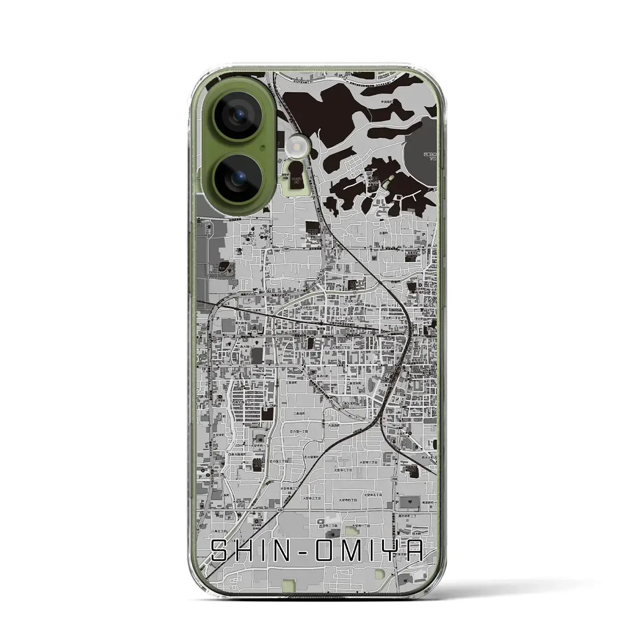 【新大宮(奈良県)】地図柄iPhoneケース(クリアタイプ)
