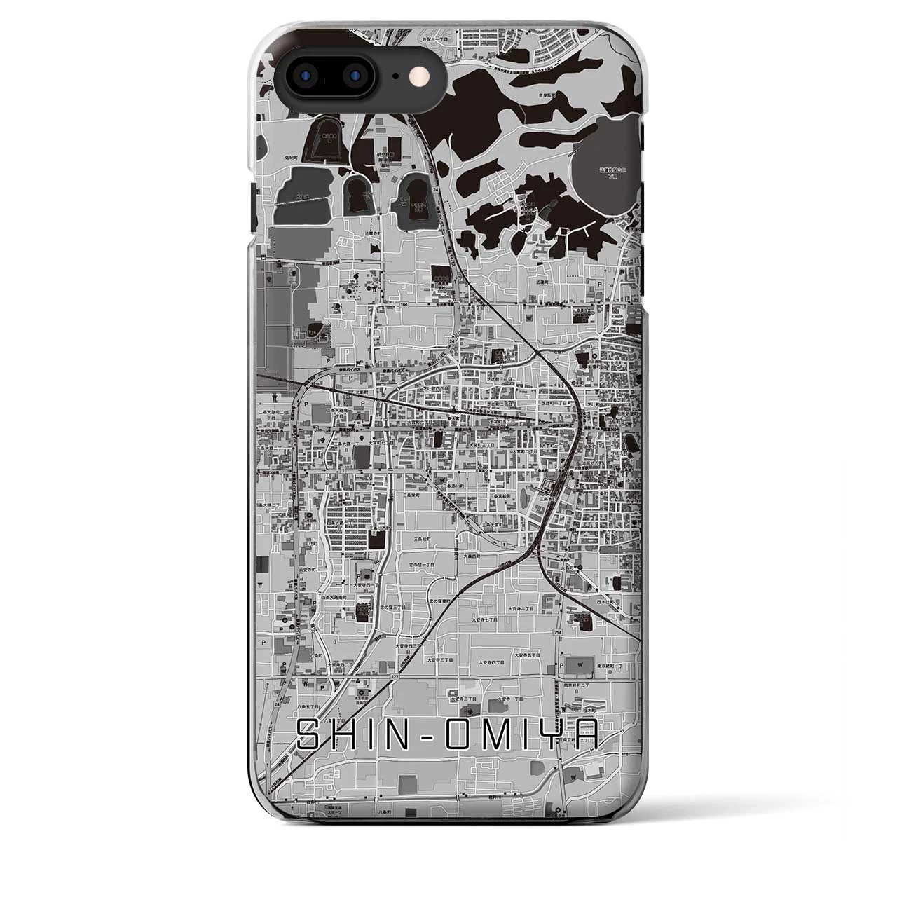 【新大宮(奈良県)】地図柄iPhoneケース(クリアタイプ)