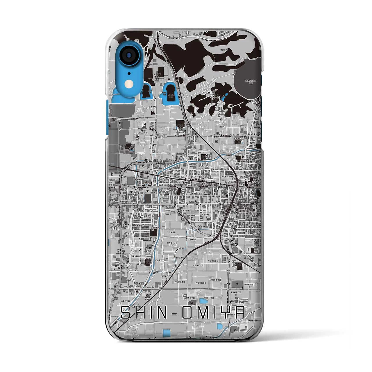 【新大宮(奈良県)】地図柄iPhoneケース(クリアタイプ)