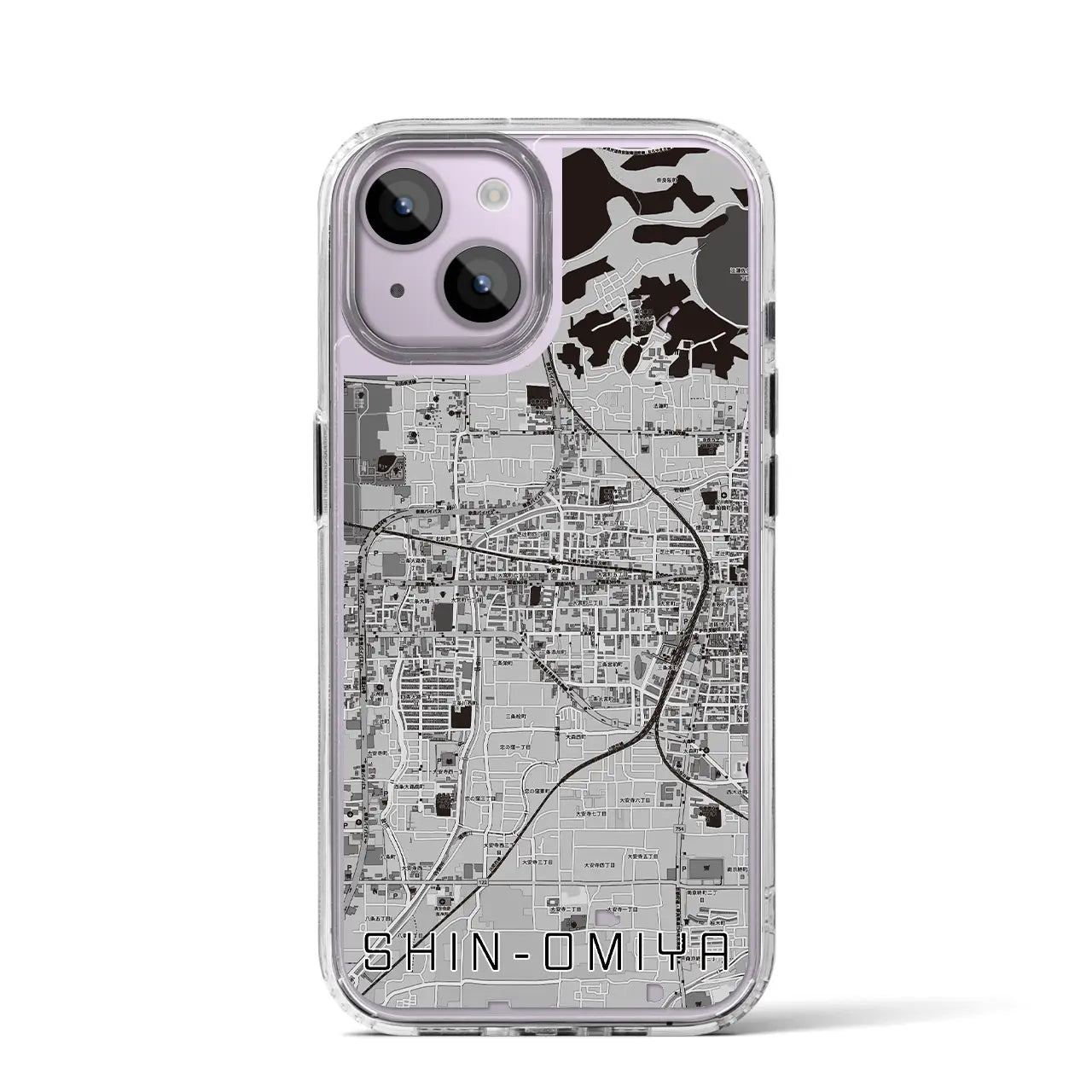 【新大宮(奈良県)】地図柄iPhoneケース(MagSafeタイプ)