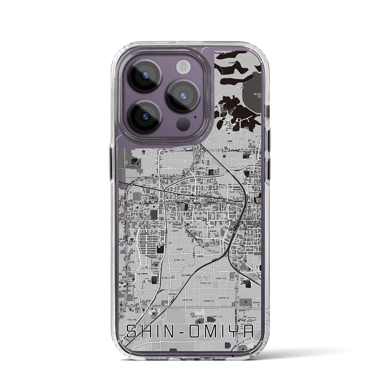 【新大宮(奈良県)】地図柄iPhoneケース(MagSafeタイプ)