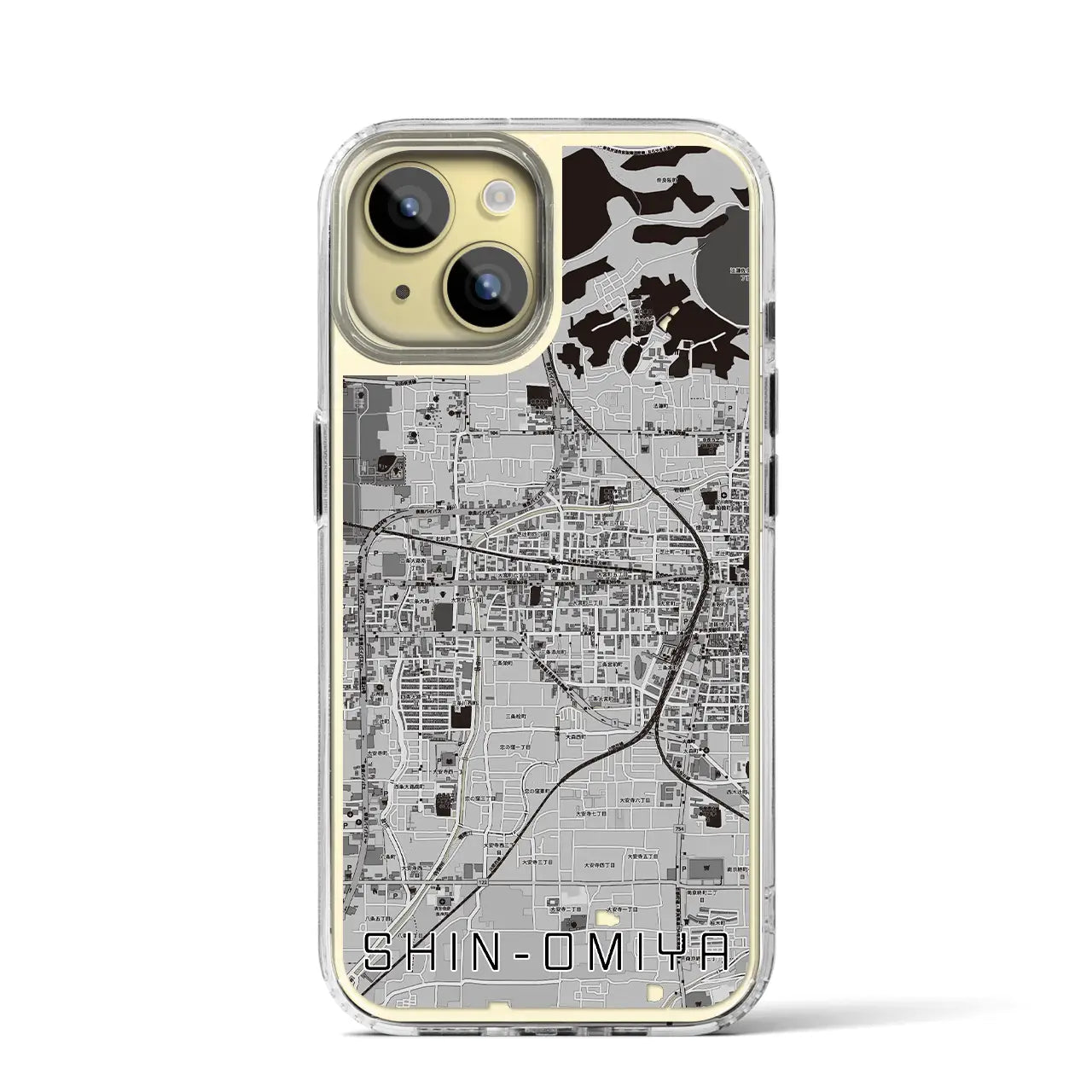 【新大宮(奈良県)】地図柄iPhoneケース(MagSafeタイプ)