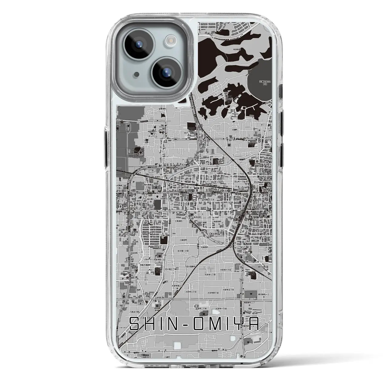 【新大宮(奈良県)】地図柄iPhoneケース(MagSafeタイプ)