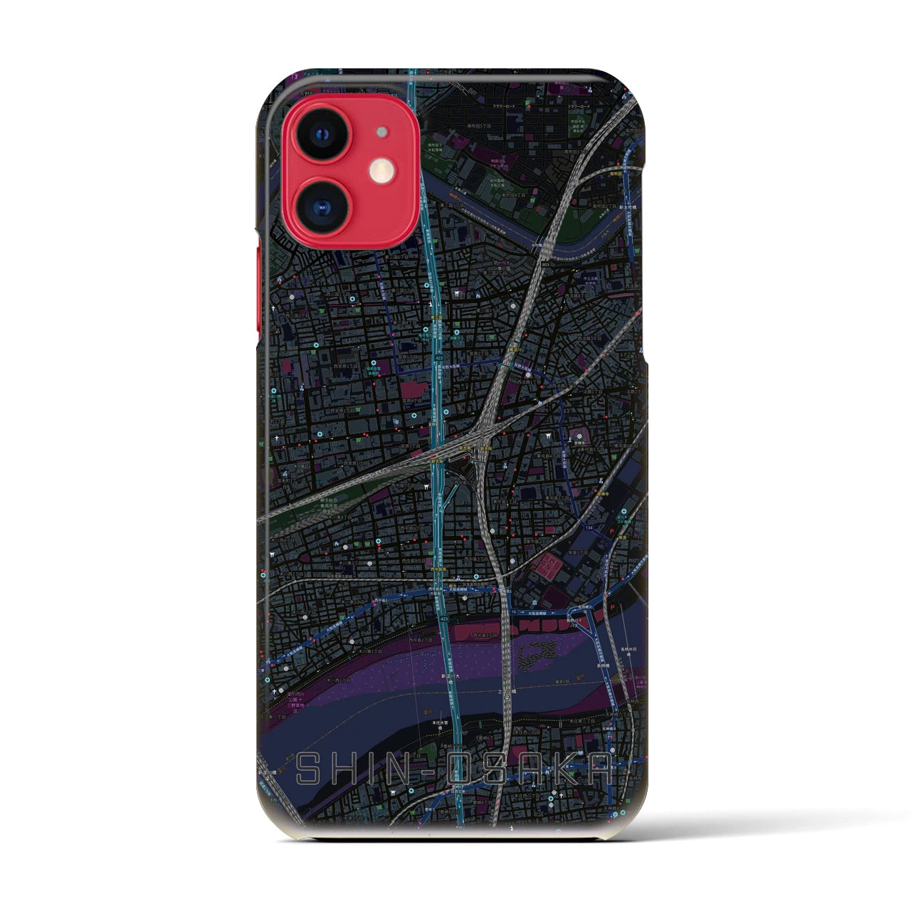 【新大阪(大阪府)】地図柄iPhoneケース(バックカバータイプ)