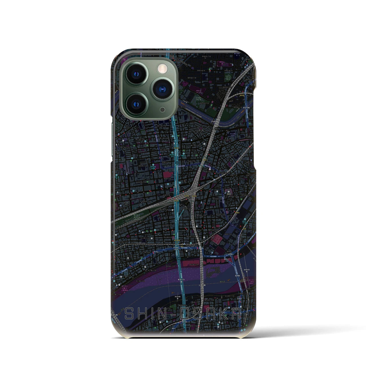 【新大阪(大阪府)】地図柄iPhoneケース(バックカバータイプ)