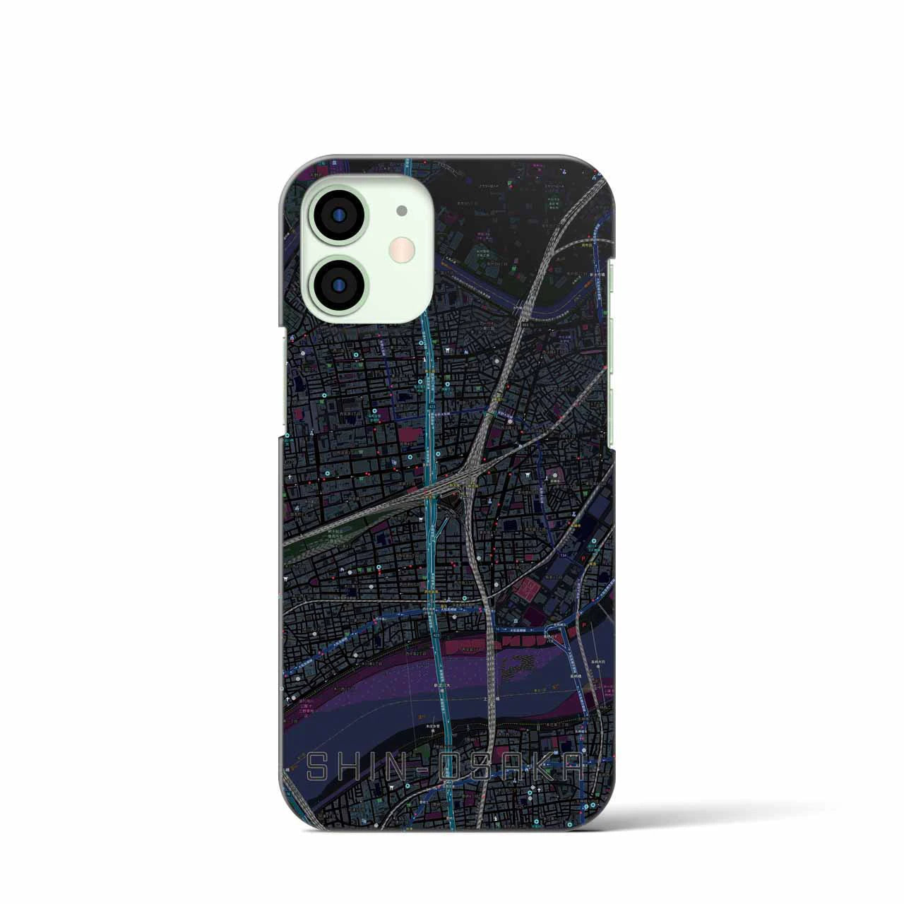 【新大阪(大阪府)】地図柄iPhoneケース(バックカバータイプ)