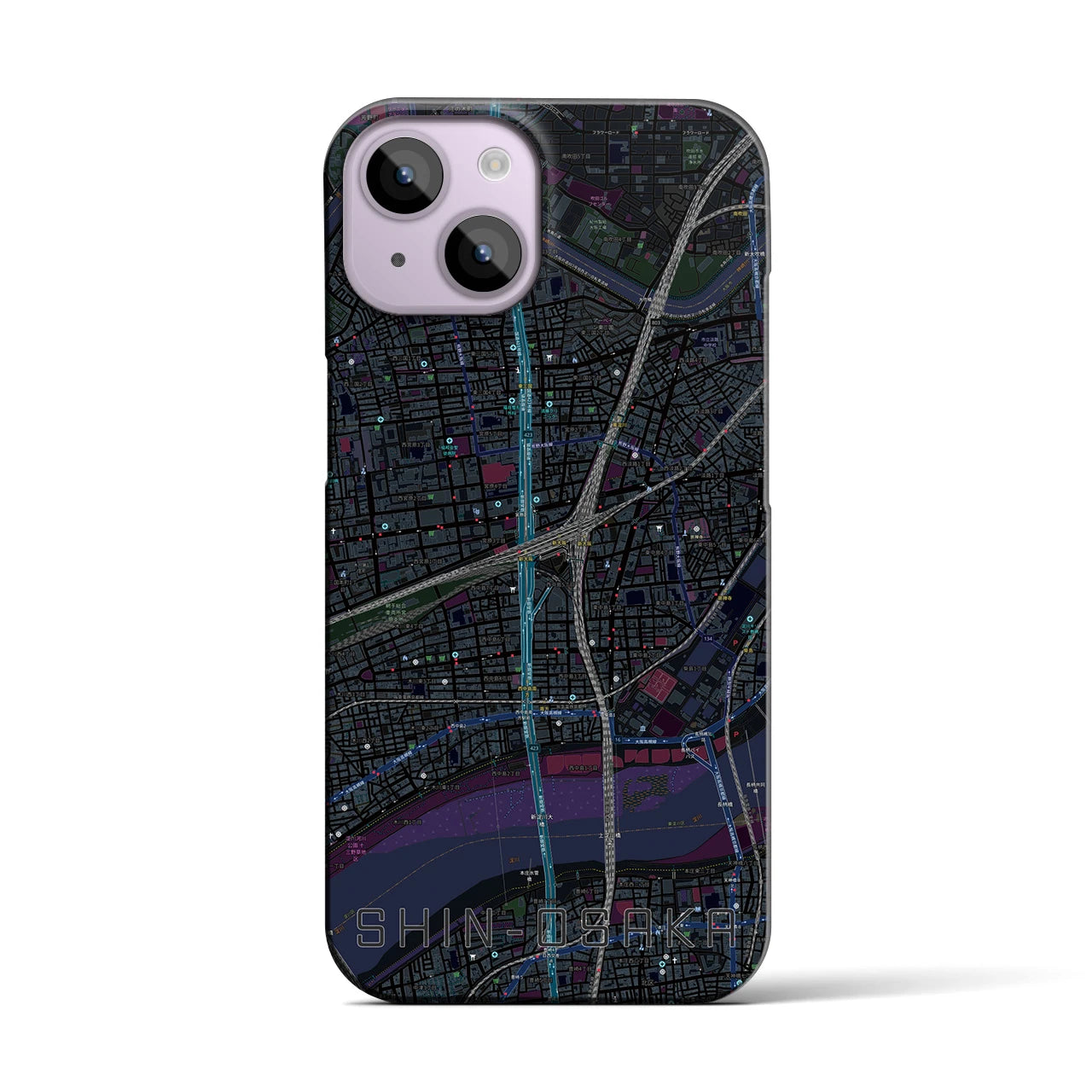 【新大阪(大阪府)】地図柄iPhoneケース(バックカバータイプ)