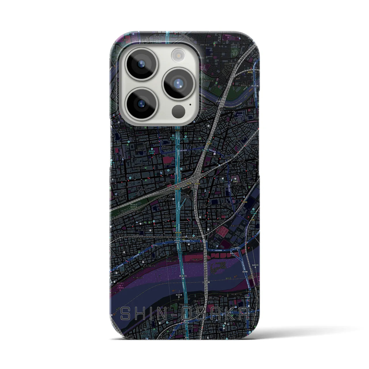 【新大阪(大阪府)】地図柄iPhoneケース(バックカバータイプ)