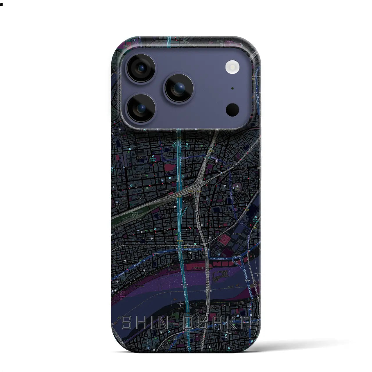 【新大阪(大阪府)】地図柄iPhoneケース(バックカバータイプ)