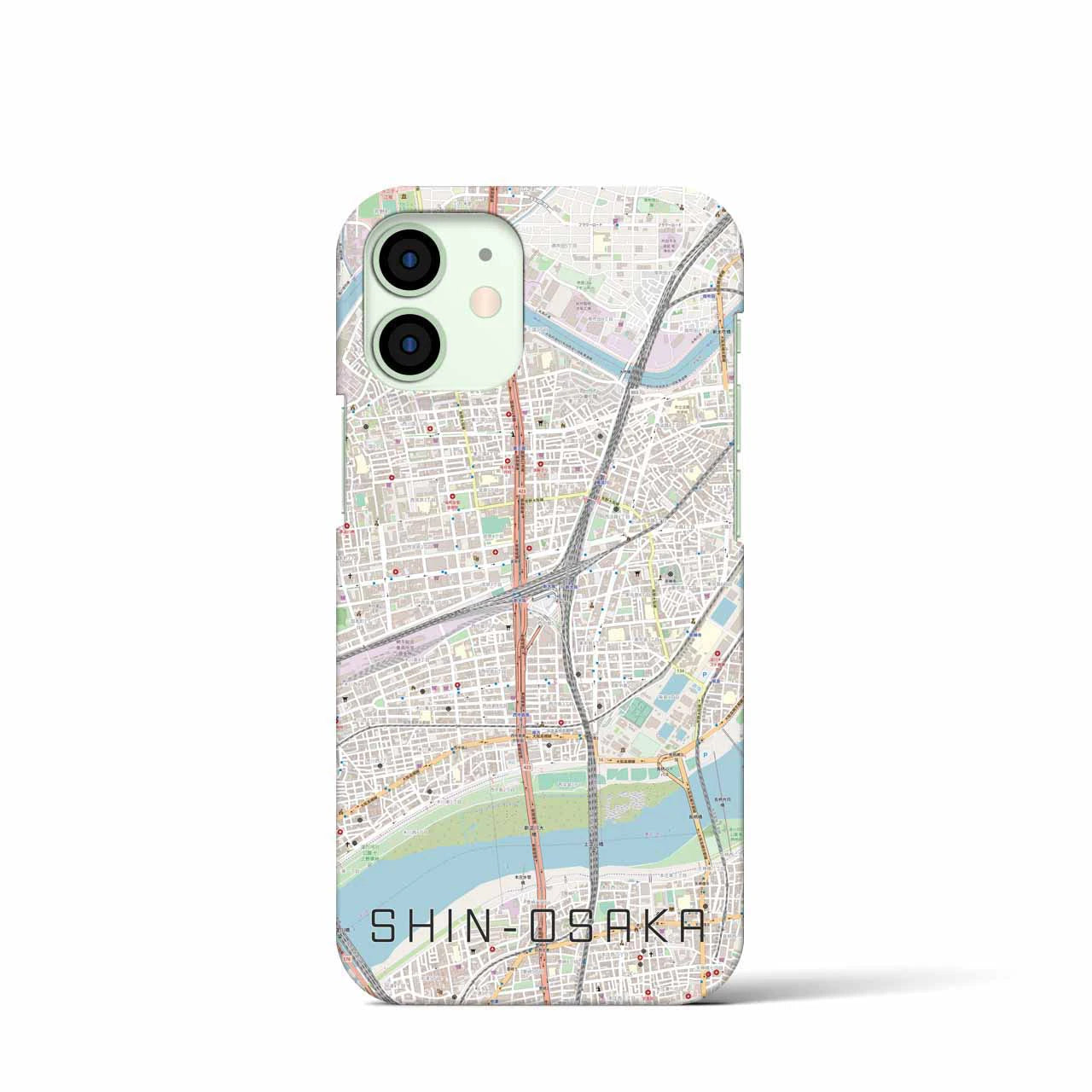 【新大阪(大阪府)】地図柄iPhoneケース(バックカバータイプ)