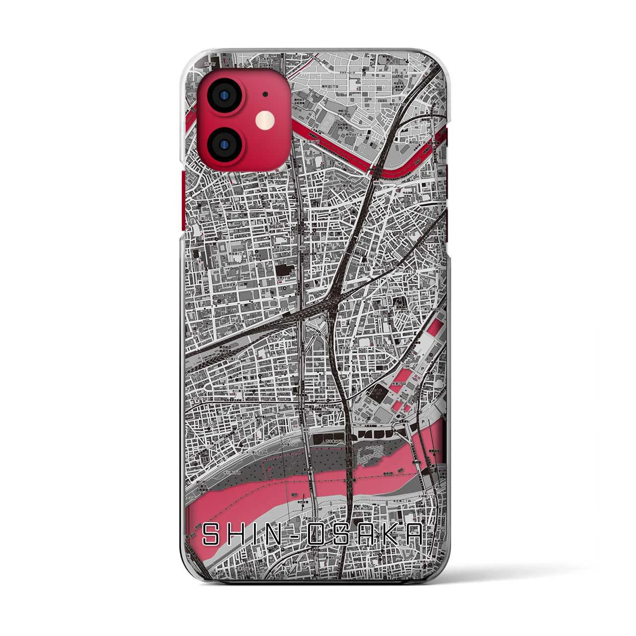 【新大阪(大阪府)】地図柄iPhoneケース(クリアタイプ)