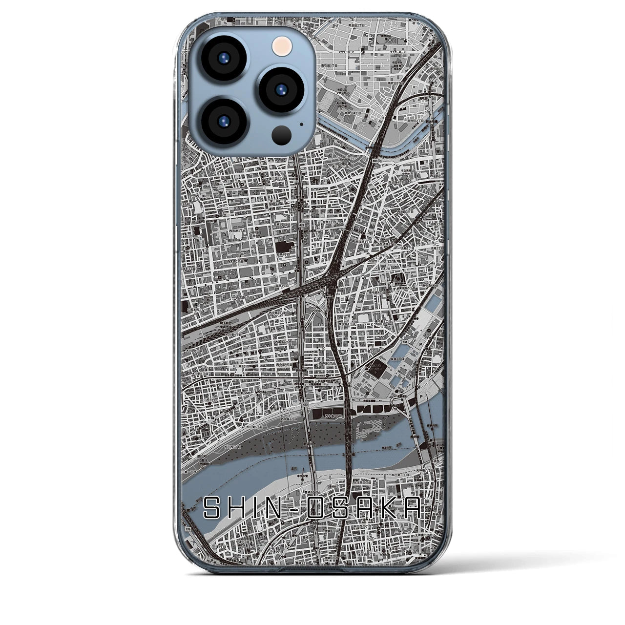 【新大阪(大阪府)】地図柄iPhoneケース(クリアタイプ)