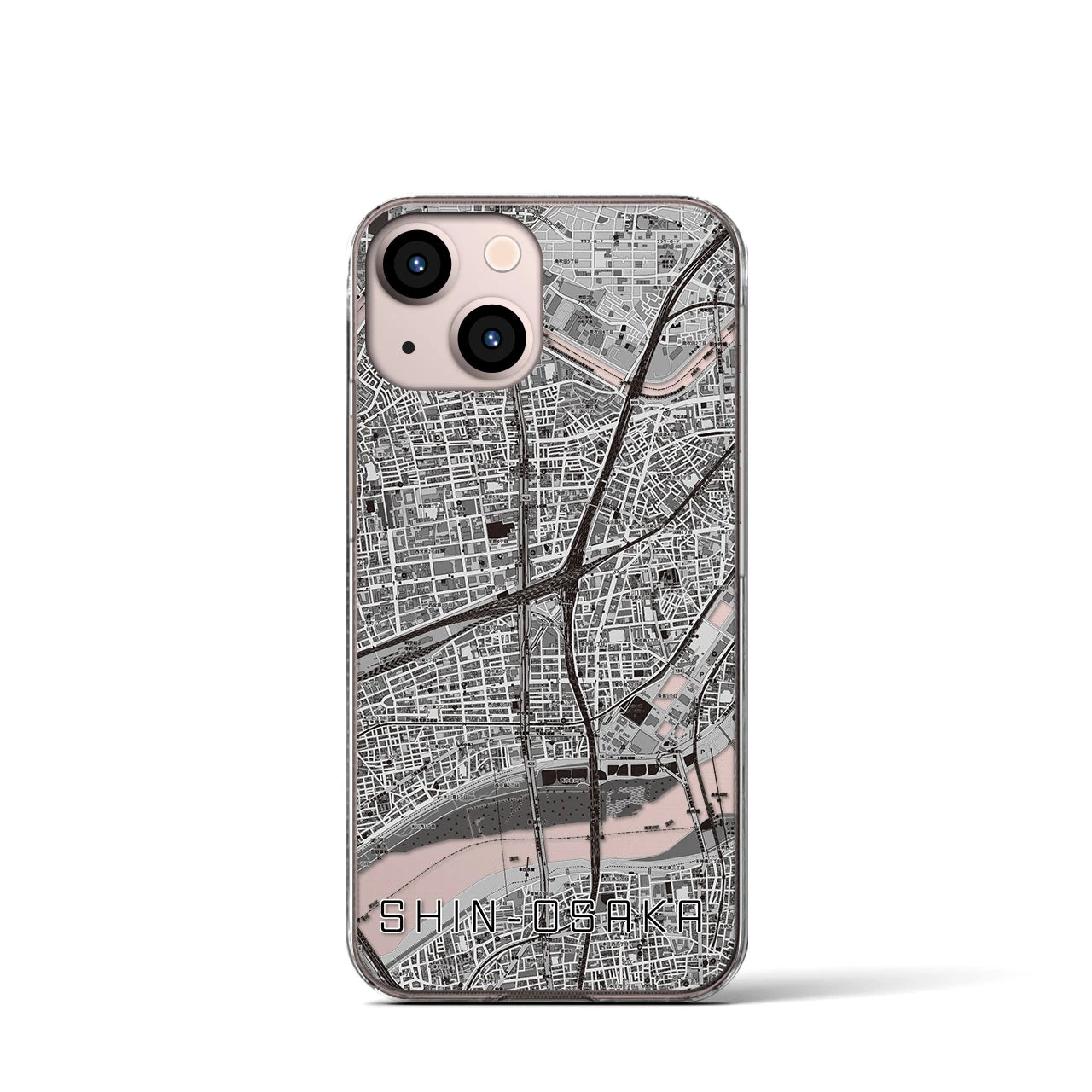 【新大阪(大阪府)】地図柄iPhoneケース(クリアタイプ)