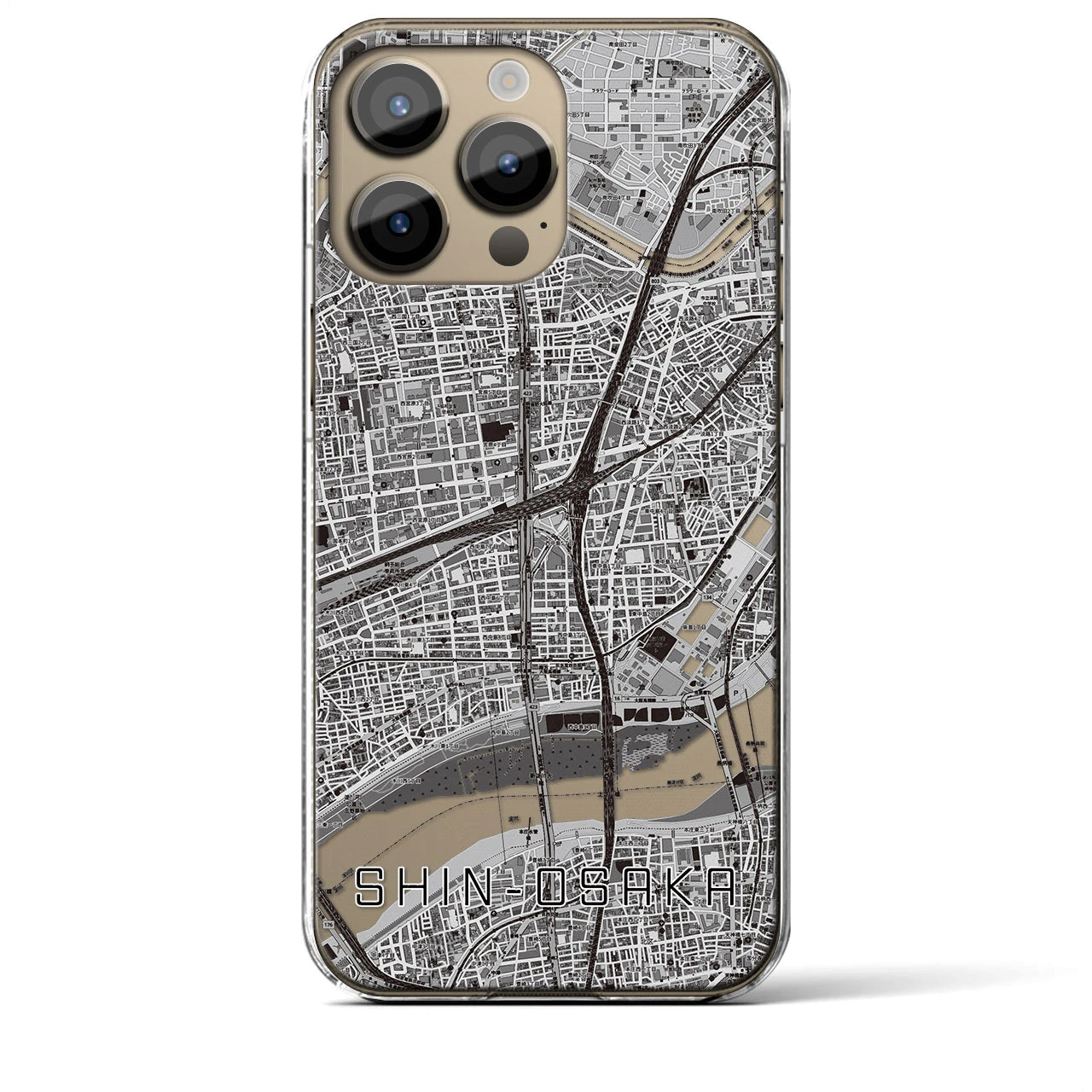 【新大阪(大阪府)】地図柄iPhoneケース(クリアタイプ)