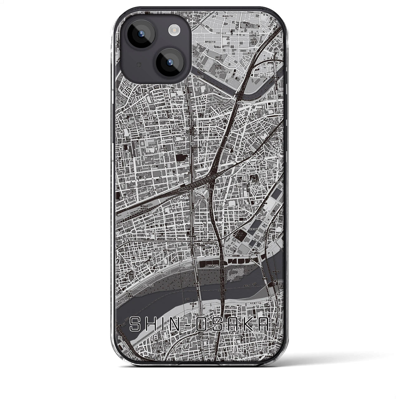 【新大阪(大阪府)】地図柄iPhoneケース(クリアタイプ)