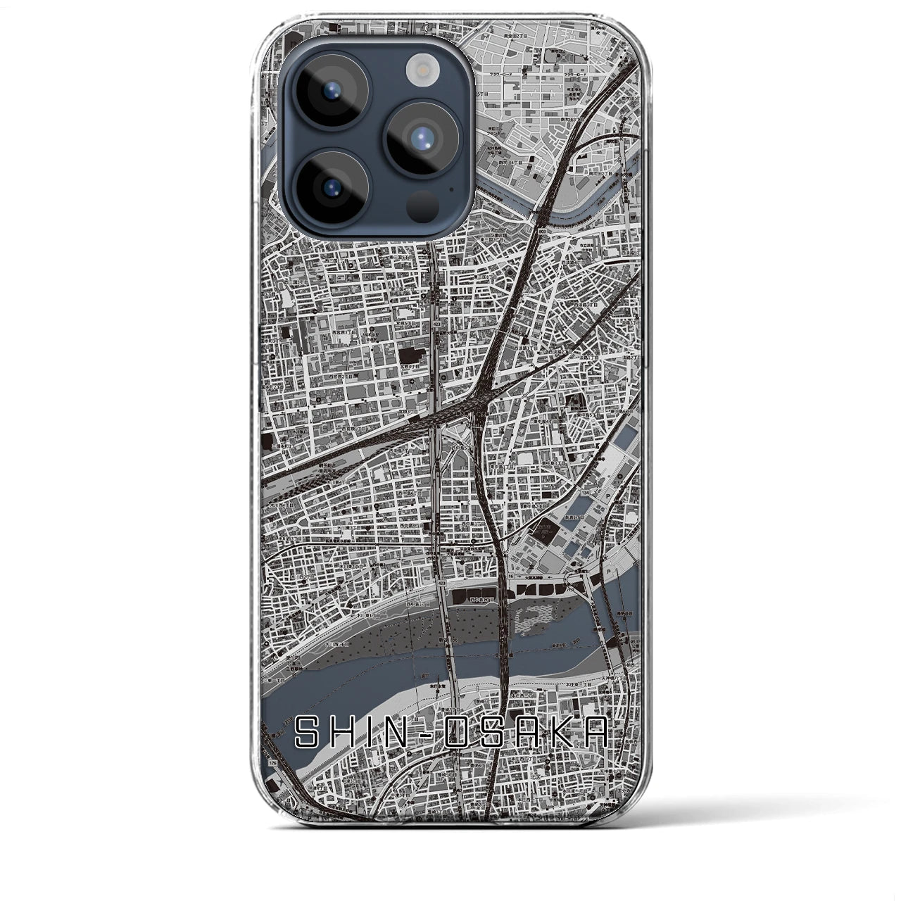 【新大阪(大阪府)】地図柄iPhoneケース(クリアタイプ)
