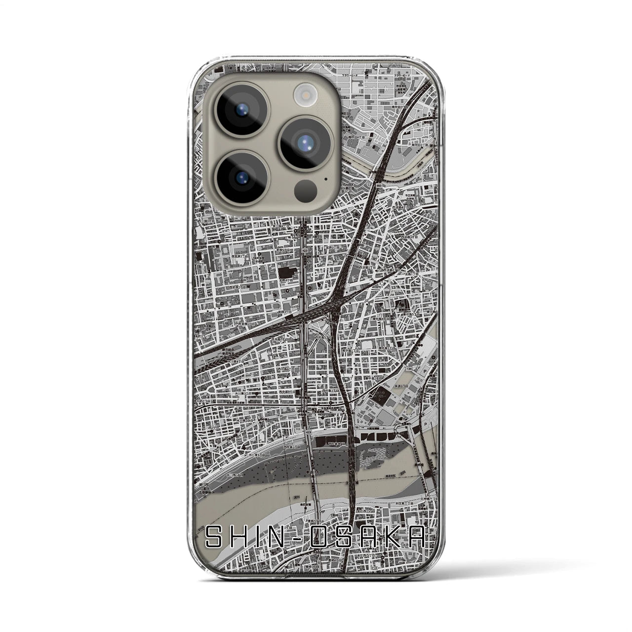 【新大阪(大阪府)】地図柄iPhoneケース(クリアタイプ)