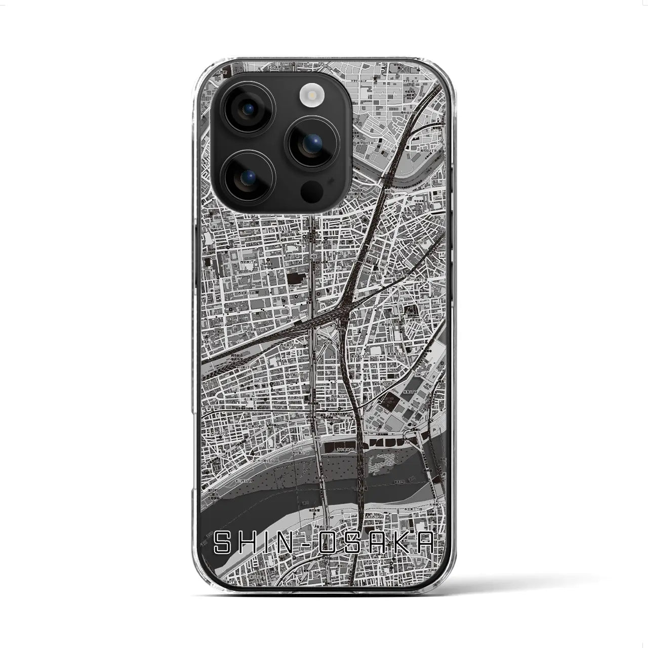 【新大阪(大阪府)】地図柄iPhoneケース(クリアタイプ)