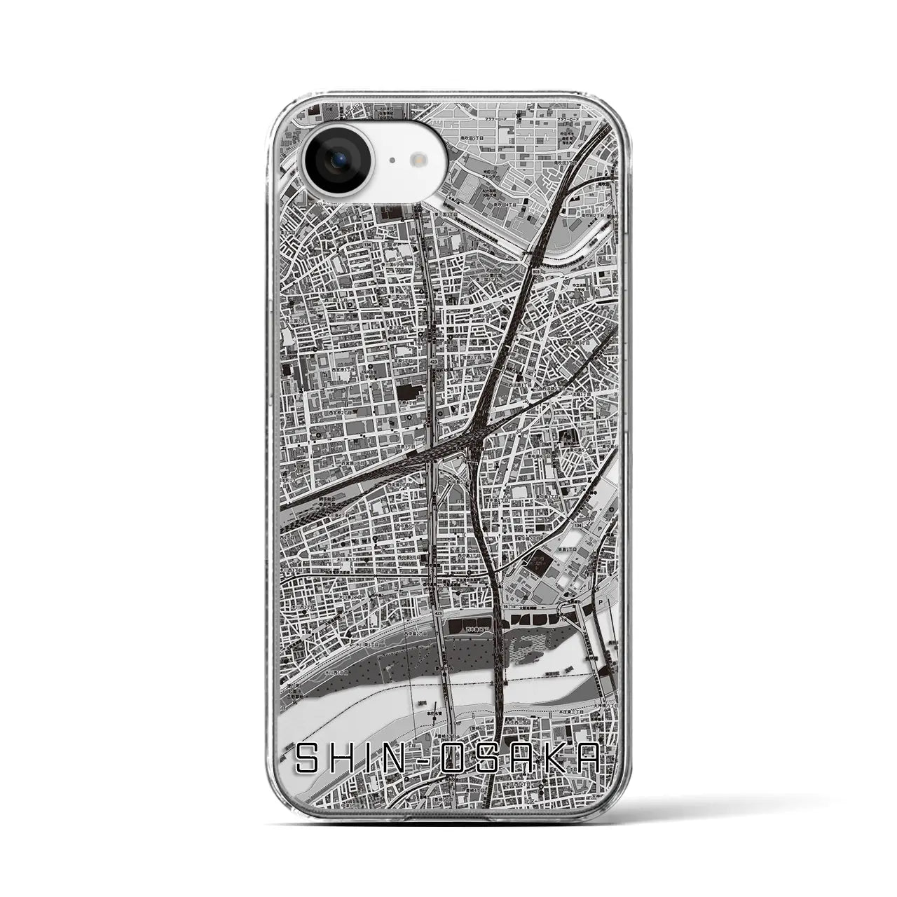 【新大阪(大阪府)】地図柄iPhoneケース(クリアタイプ)