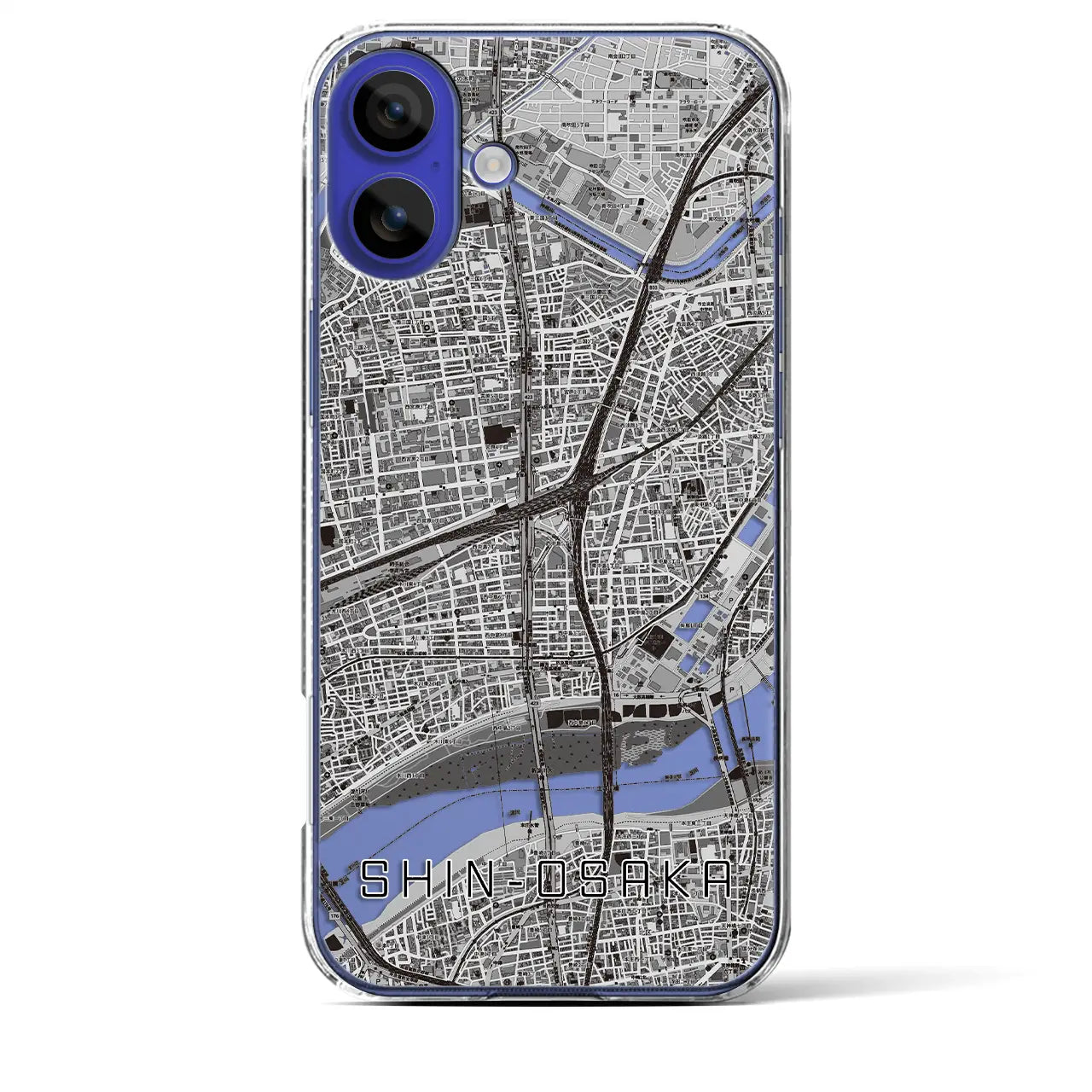 【新大阪(大阪府)】地図柄iPhoneケース(クリアタイプ)