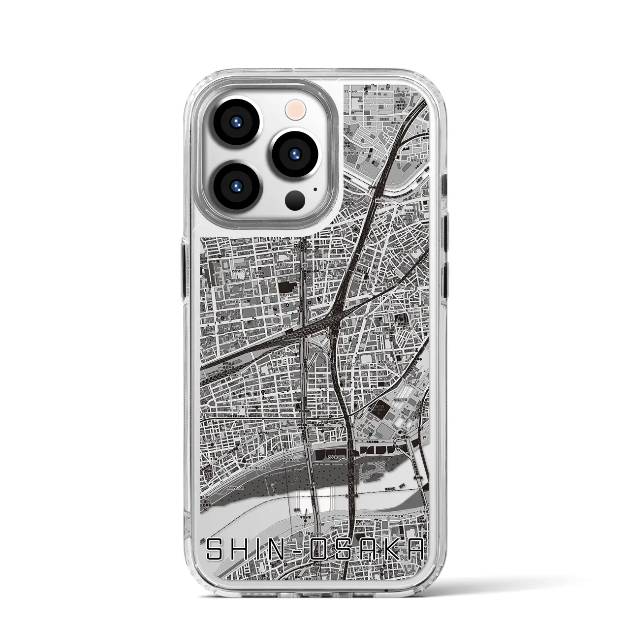 【新大阪(大阪府)】地図柄iPhoneケース(MagSafeタイプ)