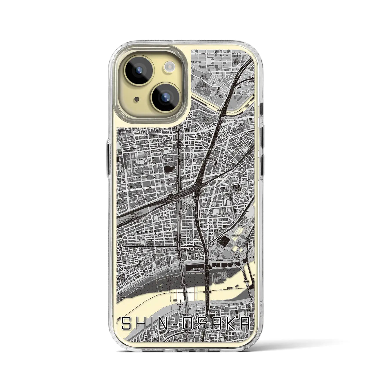 【新大阪(大阪府)】地図柄iPhoneケース(MagSafeタイプ)