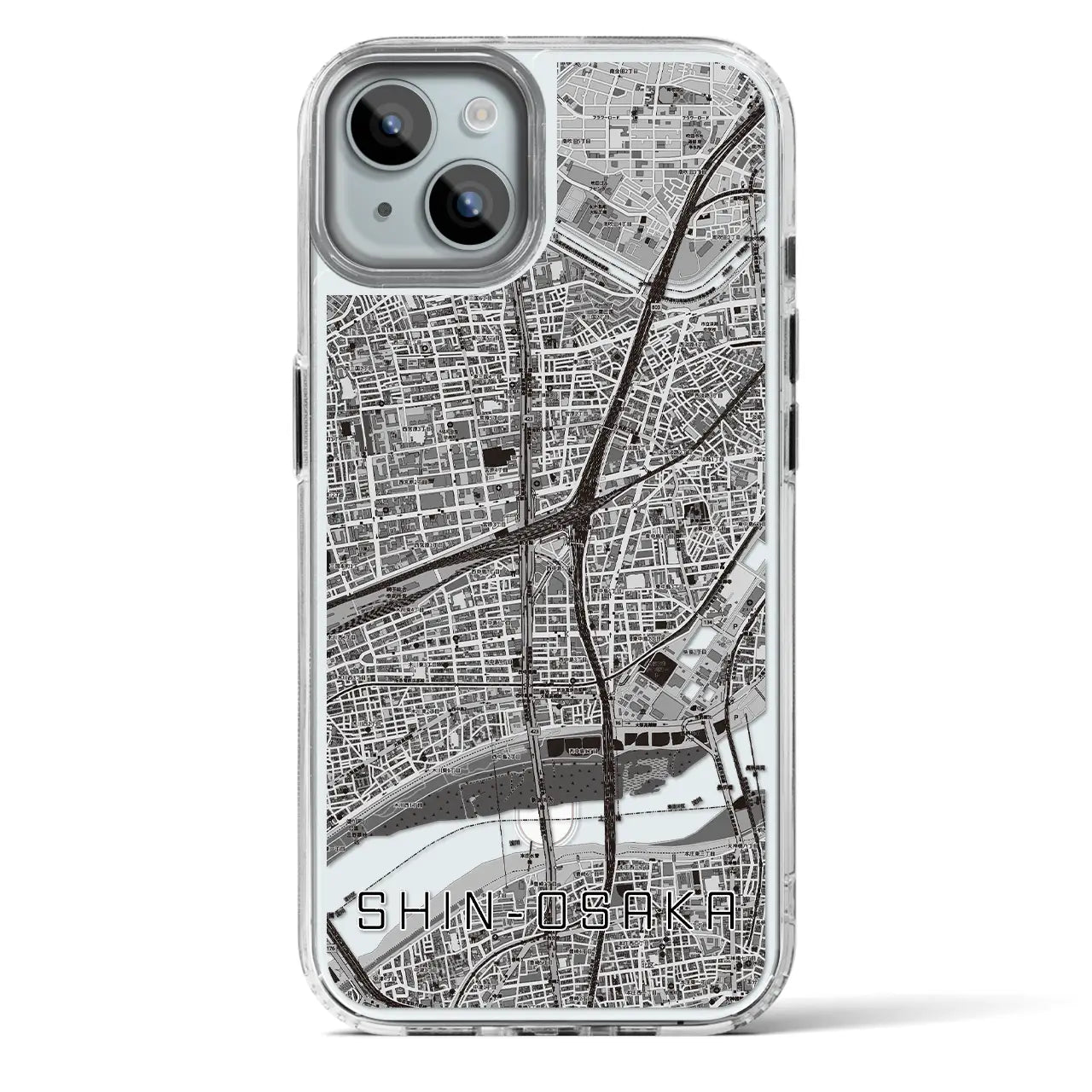 【新大阪(大阪府)】地図柄iPhoneケース(MagSafeタイプ)