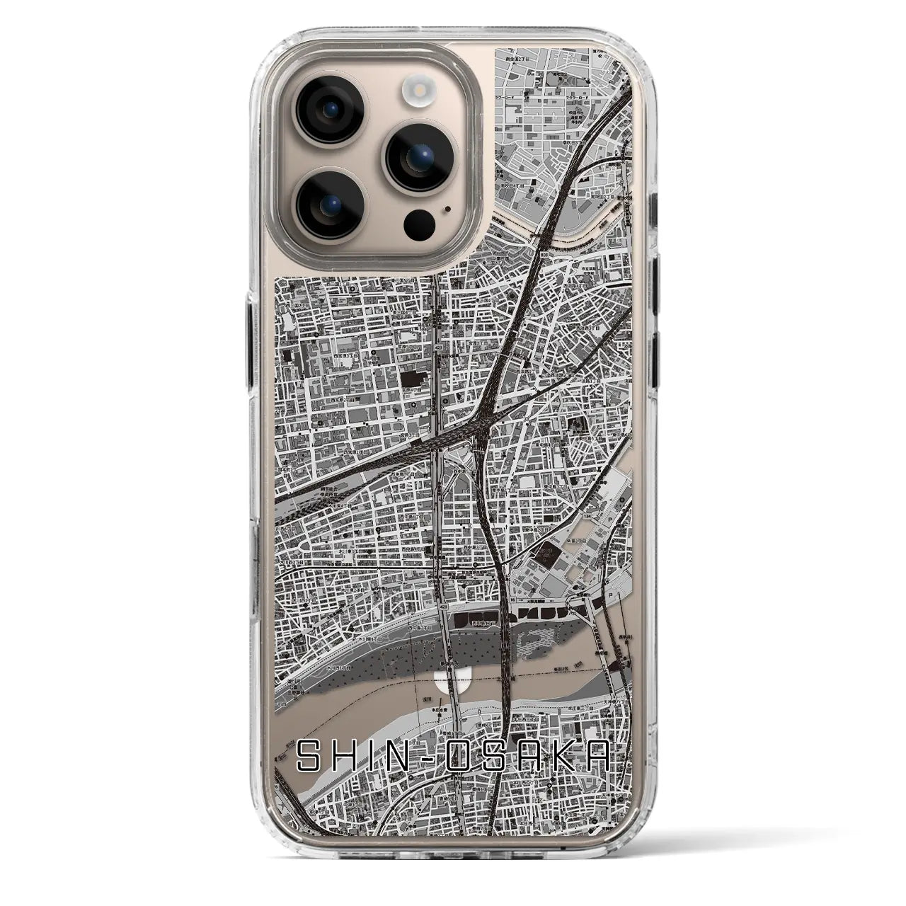 【新大阪(大阪府)】地図柄iPhoneケース(MagSafeタイプ)