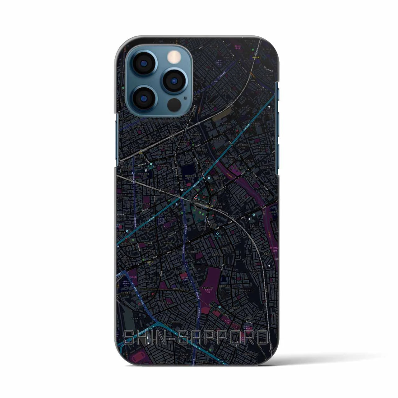 【新札幌(北海道)】地図柄iPhoneケース(バックカバータイプ)