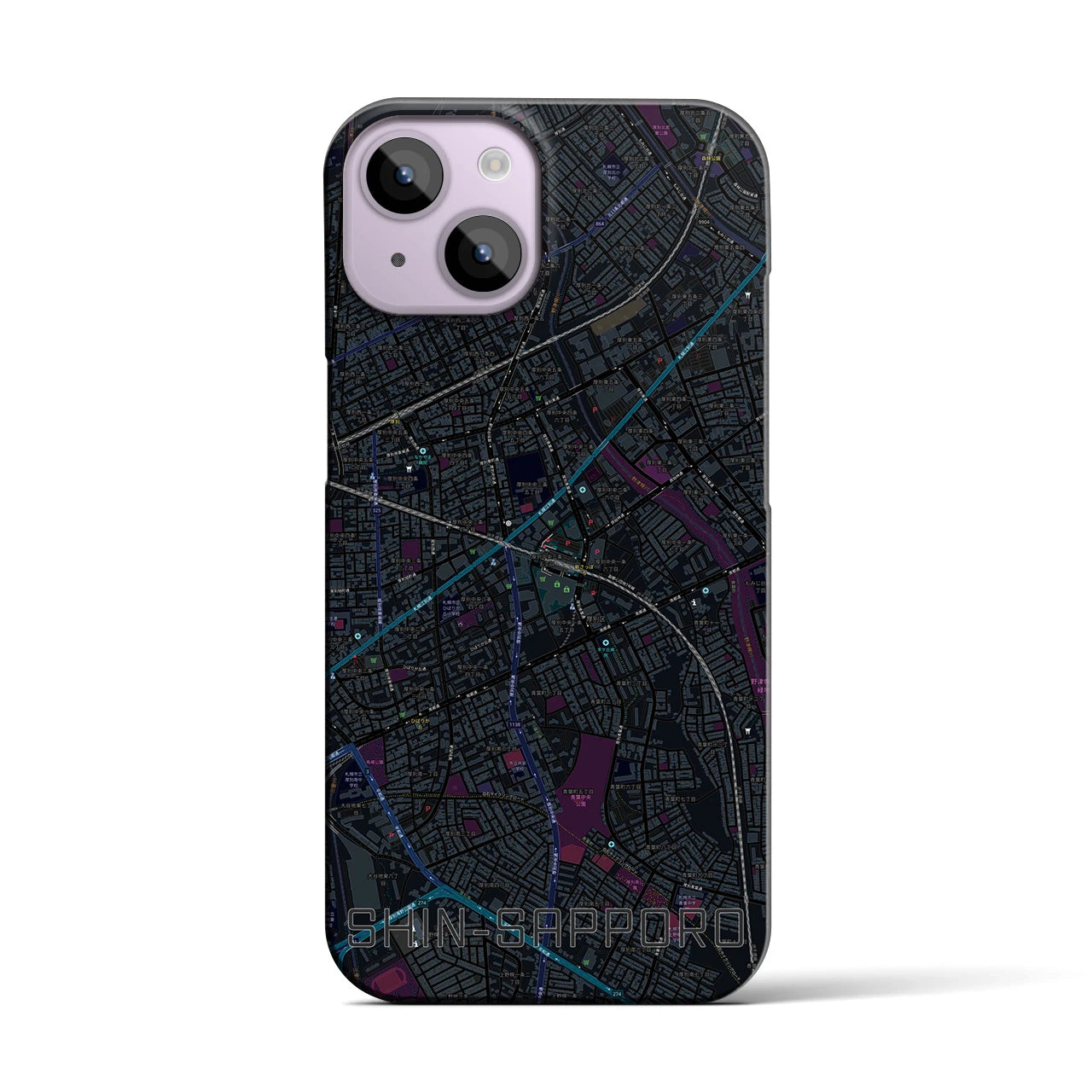 【新札幌(北海道)】地図柄iPhoneケース(バックカバータイプ)