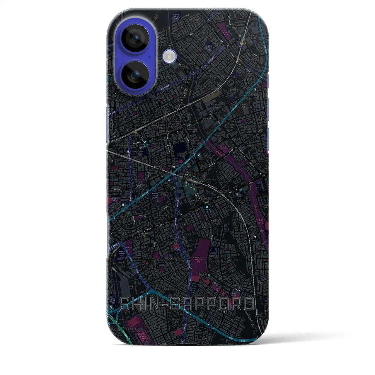 【新札幌(北海道)】地図柄iPhoneケース(バックカバータイプ)