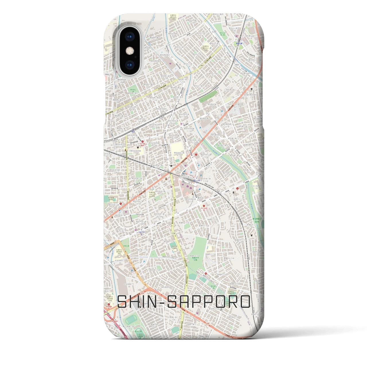 【新札幌(北海道)】地図柄iPhoneケース(バックカバータイプ)